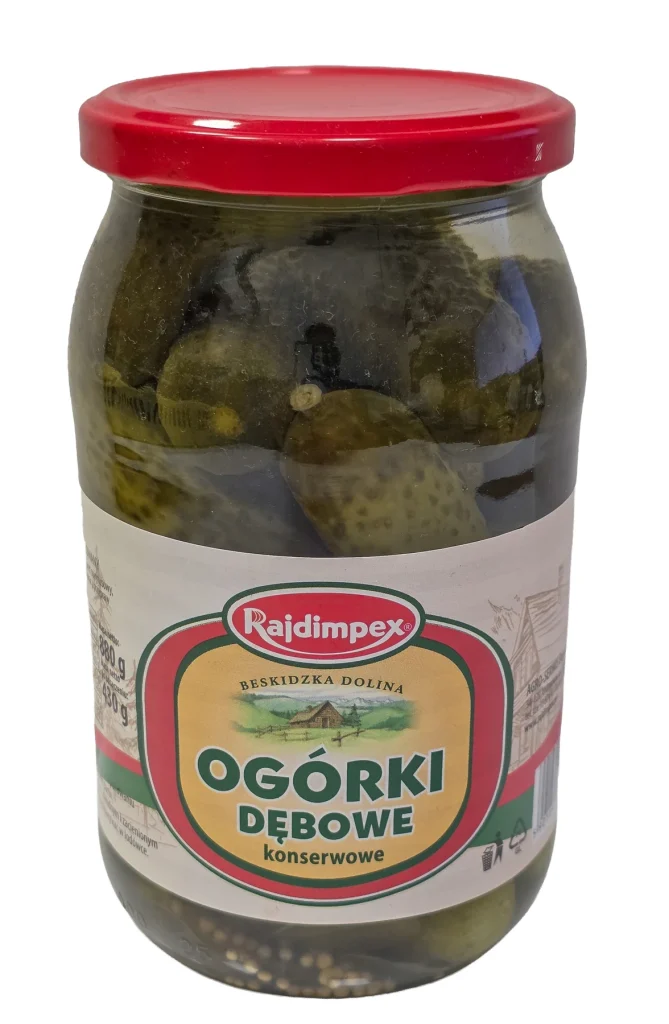 Ogórki dębowe konserwowe 880 g Rajdimpex